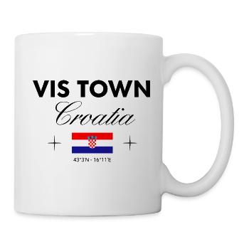 Vis Kroatien Koordinaten Reise Souvenir - Tasse - Weiß - Rechts
