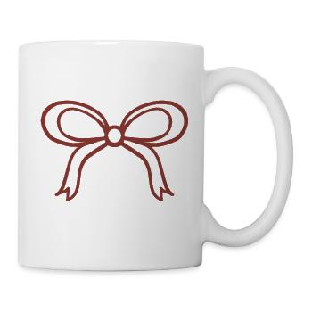 Silhouette der Bandschleife - Tasse - Weiß - Rechts