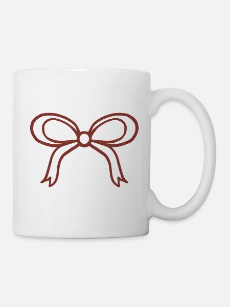 Silhouette der Bandschleife - Tasse - Weiß