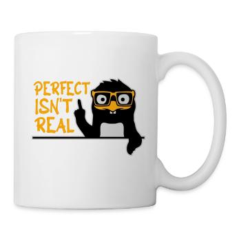 Perfect isn't real Perfekt Gibt Es Nicht Pinguin - Tasse - Weiß - Rechts