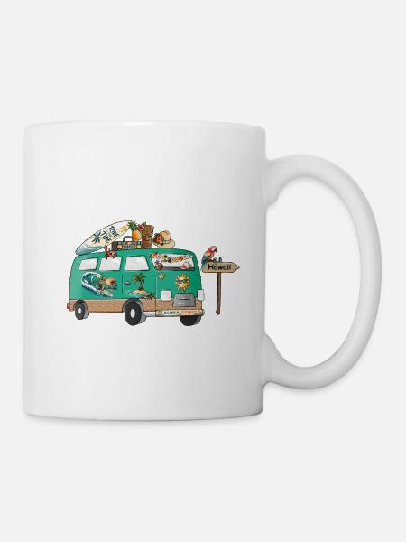 Hawaii Camper Wohnmobil - Tasse - Weiß