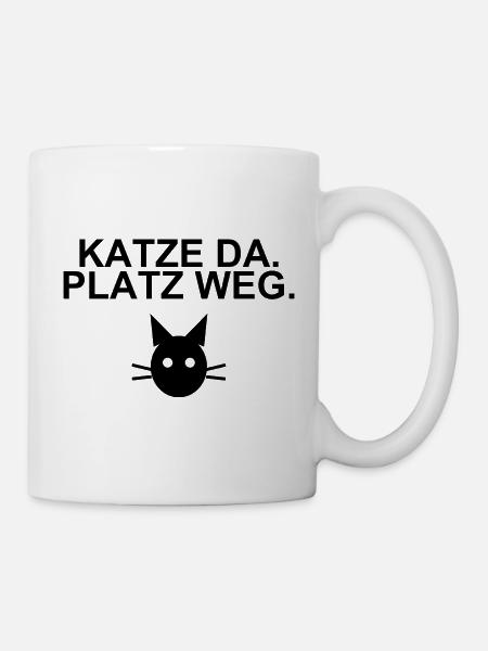 Katze da, Platz weg – Katzenliebe - Tasse - Weiß