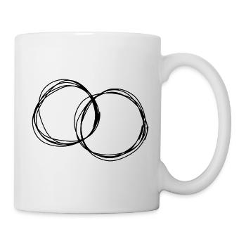 Trauringe handgezeichnet - Tasse - Weiß - Rechts