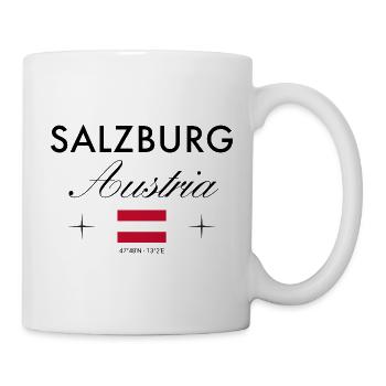 Salzburg Österreich Koordinaten Reise Souvenir - Tasse - Weiß - Rechts