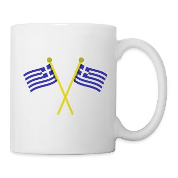 Griechische Flagge - Tasse - Weiß - Rechts
