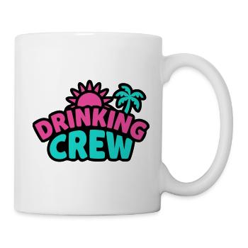 Drinking Crew Schriftzug Logo - Tasse - Weiß - Rechts