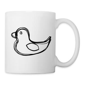 Ente handgezeichnet - Tasse - Weiß - Rechts