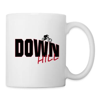 Downhill: Dunkelroter Outline-Stil für Biker  - Tasse - Weiß - Rechts