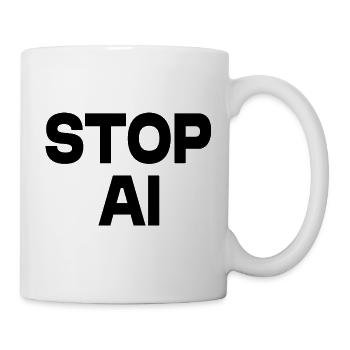 Stop ai - Tasse - Weiß - Rechts