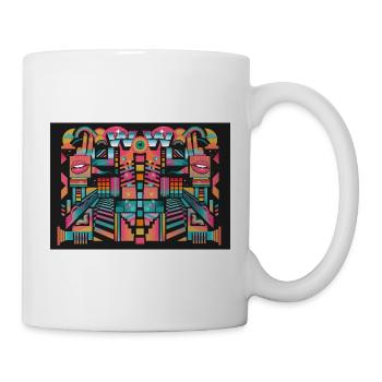 Psychedelischer WOW Mosaik Print - Tasse - Weiß - Rechts