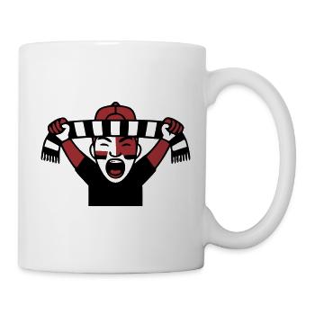 Jubelnder Fussballfan Icon - Tasse - Weiß - Rechts