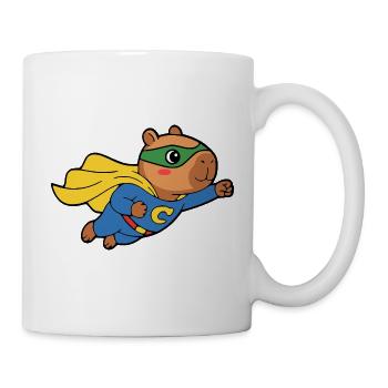 Niedliches Capybara-Superhelden-Umhang-Tierliebhaber-Geschenk - Tasse - Weiß - Rechts