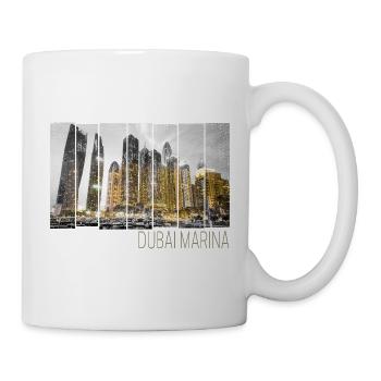 Dubai Marina in VAE Skyline Vintage Panorama - Tasse - Weiß - Rechts