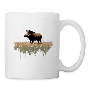 Wildschwein - Tasse - Weiß - Rechts