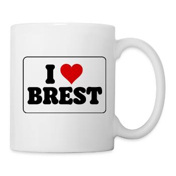 Ich liebe Brest J'aime Brest: Herz und Stadt - Tasse - Weiß - Rechts
