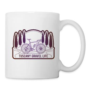Toskana Gravel Life Minimalistische Fahrradkunst - Tasse - Weiß - Rechts