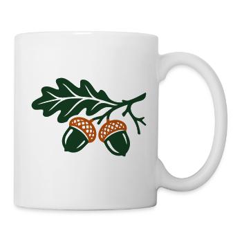 Eicheln Eichenlaub Natur Icon - Tasse - Weiß - Rechts