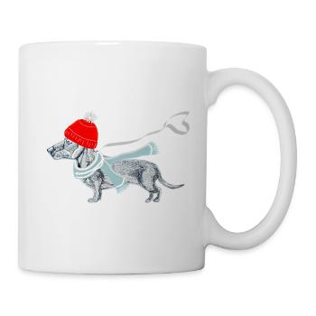 Dackel_Muetze - Tasse - Weiß - Rechts