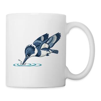 Gürtel-Eisvögeltauchen - Tasse - Weiß - Rechts