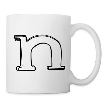 Kleinbuchstabe n handgezeichnet - Tasse - Weiß - Rechts