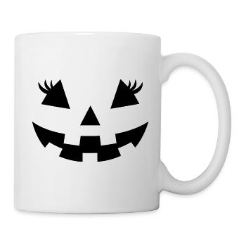 Mitternachts-Kürbis-Silhouette - Tasse - Weiß - Rechts