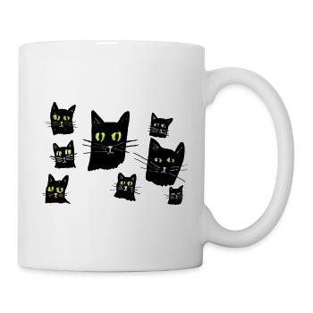 Mitternachts-Katzenaugen-Muster - Tasse - Weiß - Rechts