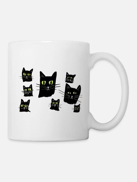 Mitternachts-Katzenaugen-Muster - Tasse - Weiß