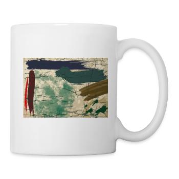 Erdfarbene Abstraktbild - Tasse - Weiß - Rechts