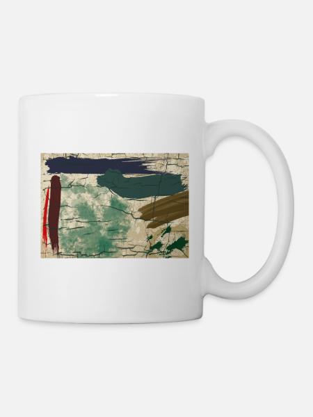 Erdfarbene Abstraktbild - Tasse - Weiß