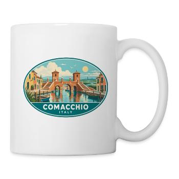 Erleben Sie Comacchio in Italien Vintage Canal Town - Tasse - Weiß - Rechts