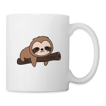 Süßes Faultier - Kawaii - Tasse - Weiß - Rechts