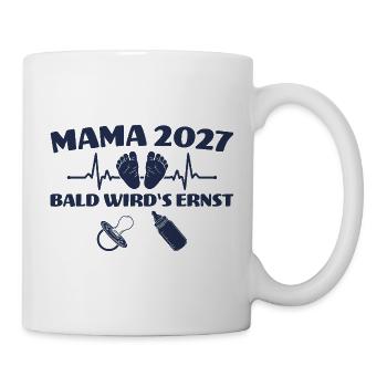 Werdende Mama 2027 Bald wird's ernst - Tasse - Weiß - Rechts
