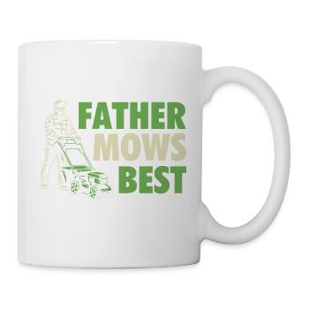 Father Mows Best – Rasenmähen Vatertag - Tasse - Weiß - Rechts