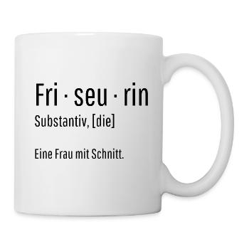 Friseurin Substantiv Definition Geschenk - Tasse - Weiß - Rechts