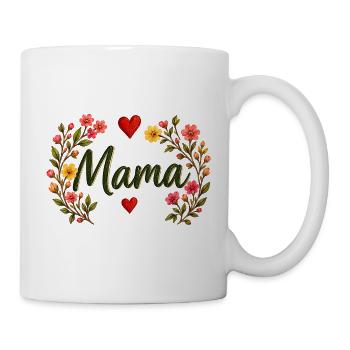 Watercolor Floral Mama Cute Mother's Day T-Shirt - Tasse - Weiß - Rechts