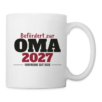Befördert zur Oma 2027 - Tasse - Weiß - Rechts