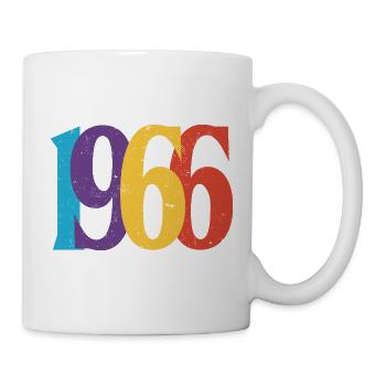 Geburtstag 1966 Geboren 1966 Vintage-Retro-Geschenk - Tasse - Weiß - Rechts