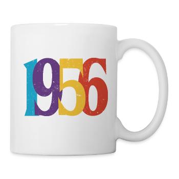 1956 Geburtstag Geboren 1956 Vintage-Retro-Geschenk - Tasse - Weiß - Rechts