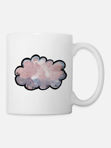 Pastellwolken-Aquarell-Traum - Tasse - Weiß