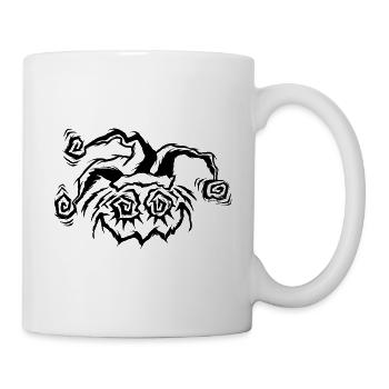 CLOWN_SMILE_black Lustiger Clown-Halloween - Tasse - Weiß - Rechts