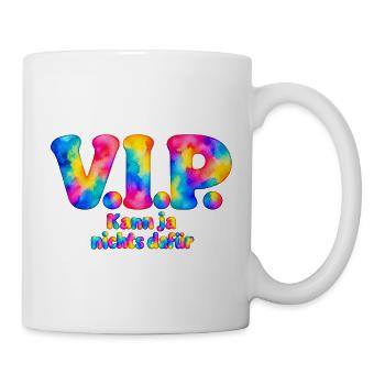 V.I.P. – Kann ja nichts dafür – Aquarell Humor - Tasse - Weiß - Rechts