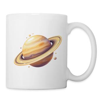 Saturn Farbplanet Illustration - Tasse - Weiß - Rechts