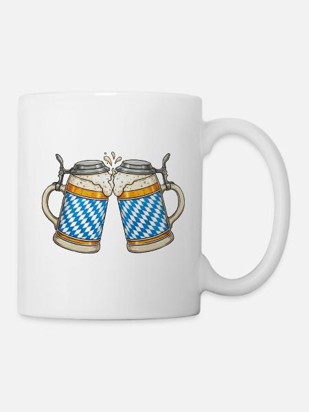 Prost Bayerische Bierkrüge - Tasse - Weiß