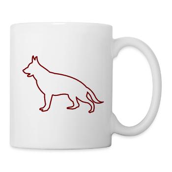Hund Silhouette - Tasse - Weiß - Rechts