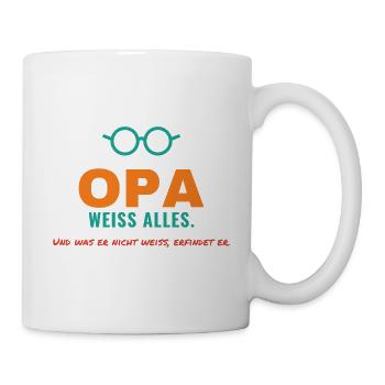 Opa weiß alles – und was nicht, erfindet er - Tasse - Weiß - Rechts