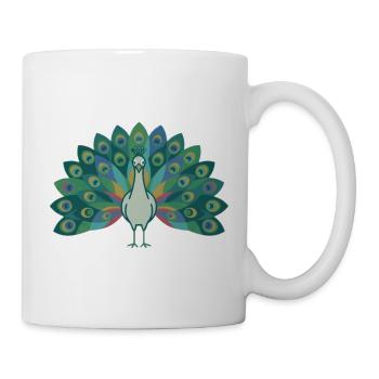 Pfau - Tasse - Weiß - Rechts
