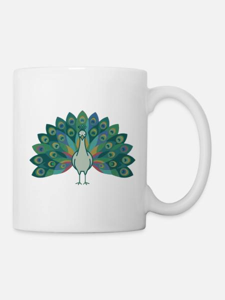 Pfau - Tasse - Weiß