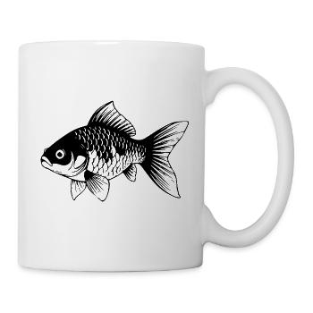 Süßer Goldfisch Comic Haustier Aquarium Geschenk - Tasse - Weiß - Rechts