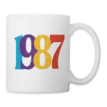 Geboren 1987 Geburtstagsgeschenk Geburtstag 87 - Tasse - Weiß - Rechts