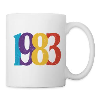 Geboren 1983 Geburtstagsgeschenk Geburtstag 83 - Tasse - Weiß - Rechts